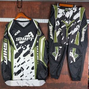 Shift Assault Motocross Gear Set Mens XXL Jersey 38 Pants Green Black Bomb Print